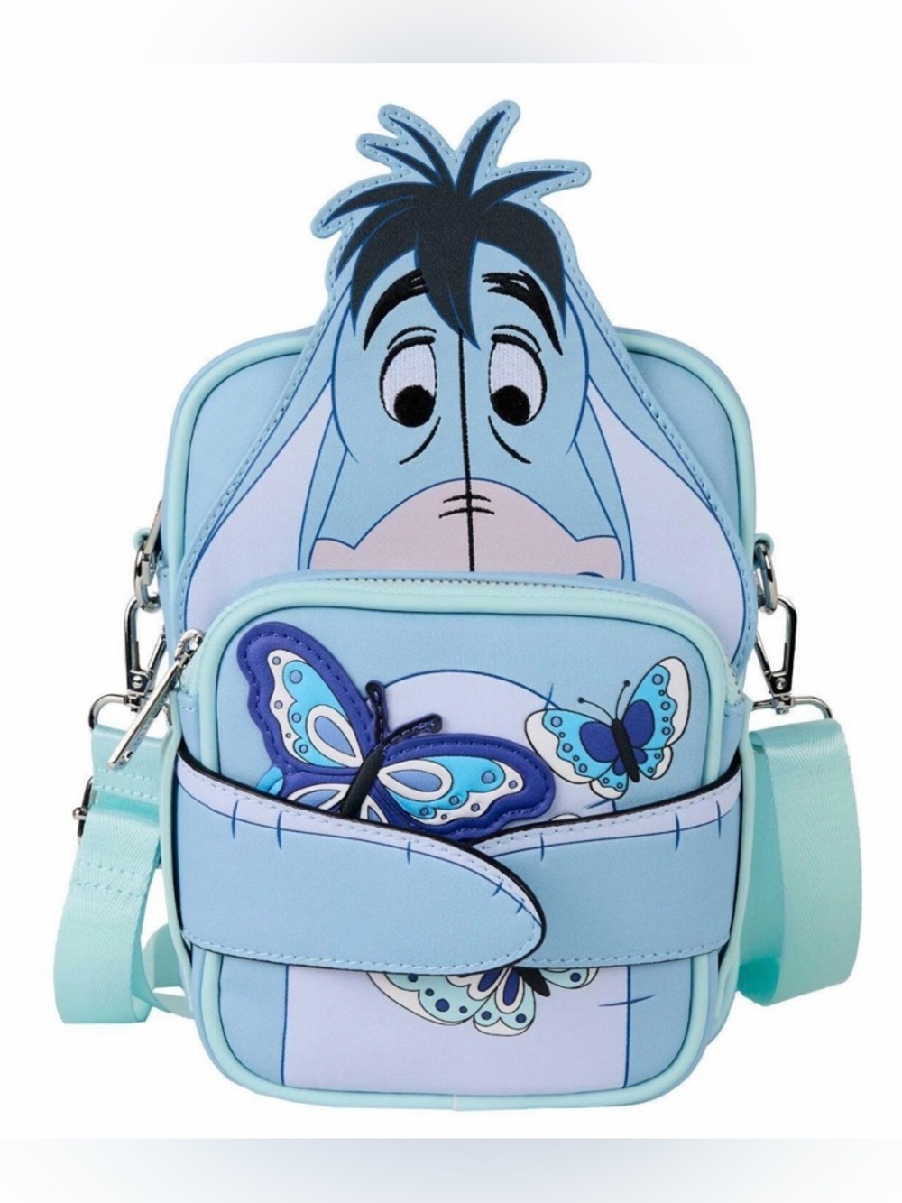 NWT Loungefly Disney Winnie The Pooh Eeyore Butterflies & Flowers Crossbody Bag
